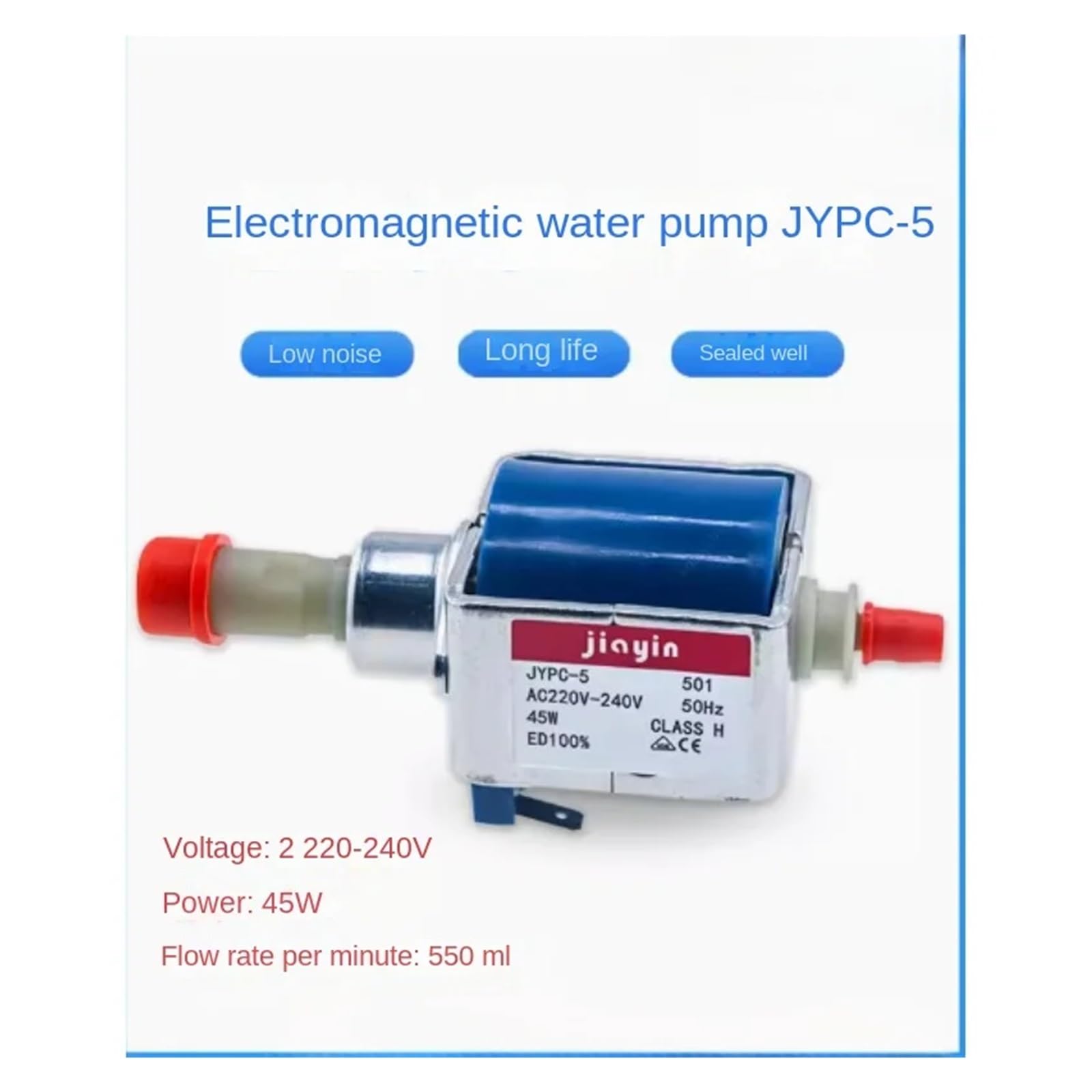JYPC-5AC 220V - 240V 9bar 45W bomba de agua electromagnética limpiador de máquina de café de alta presión bomba autocebante de hierro caliente