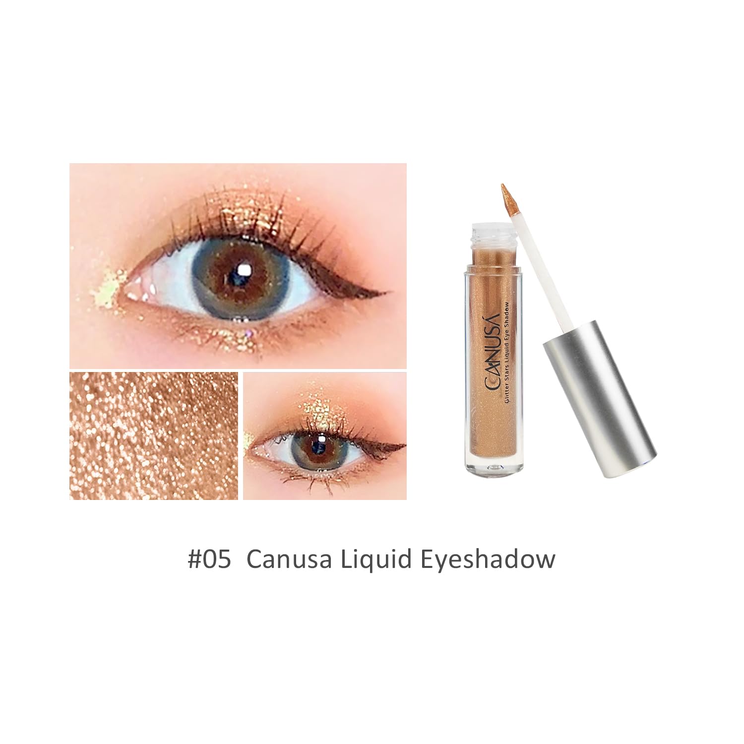 Canusa Liquid Glitter Eyeshadow & glitter eyeshadow that shimmers like shattered glass in every angle /2g/0.07 Fl Oz (Camel / 05) - Image 2