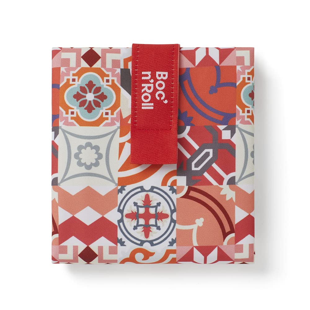 ROLL'EAT ® Boc'n'Roll Patchwork | Reusable Sandwich Bag | Sandwich Container | Eco Friendly Food Bag | Reusable and Washable Sandwich Wrap | Orange