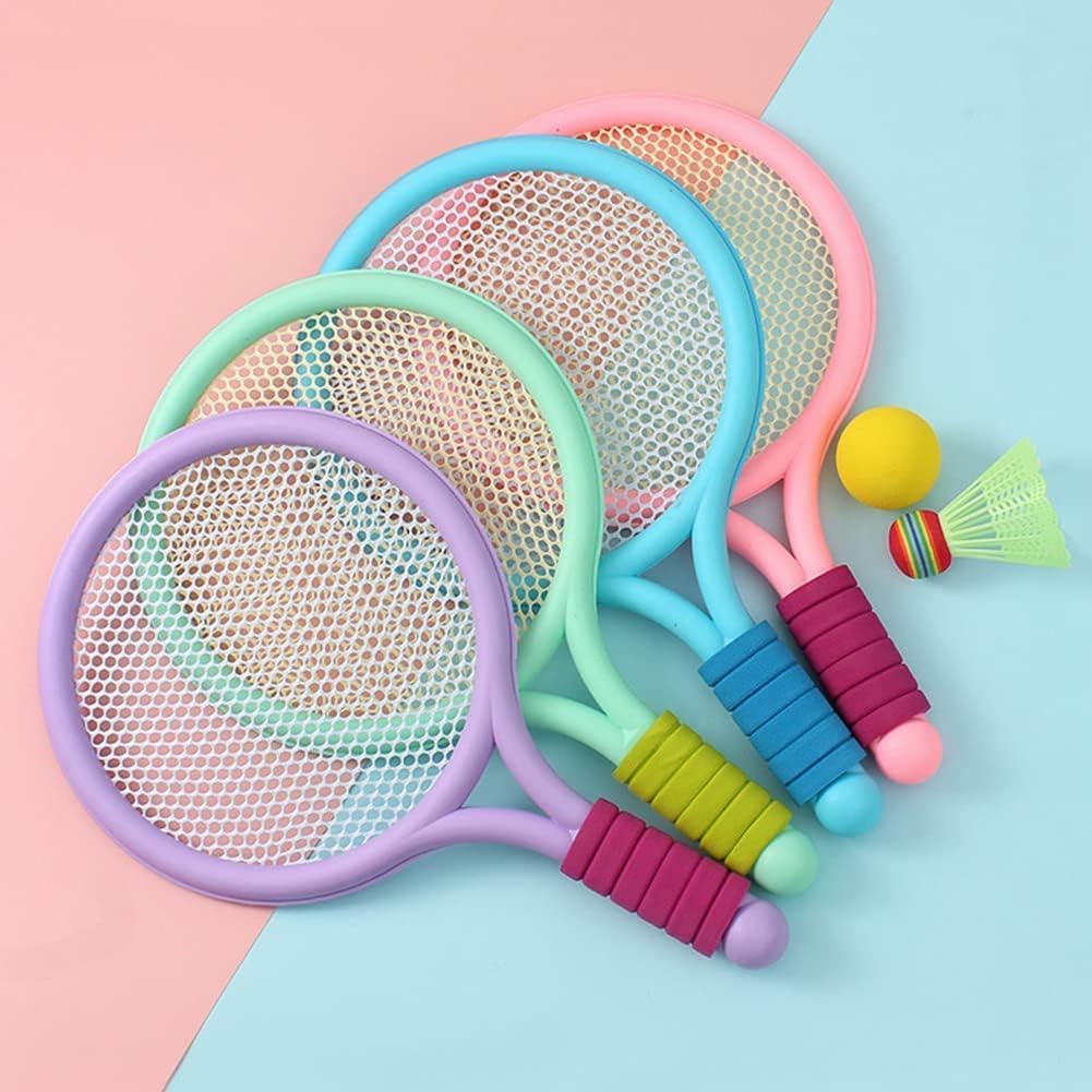 Shengruili Set di Racchette da Tennis per Bambini,Badminton Set per Bambini,Leggero Badminton Kit,Racchette da Tennis per Bambini,per Bambini Sport All'aperto Indoor
