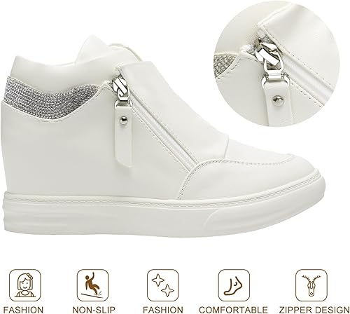 Miniatura 4 de Ckrola Zapatos de plataforma de moda para mujer, tacón de cuña oculta, zapatos de tacón alto para mujer, botas de plataforma, zapatos de trabajo