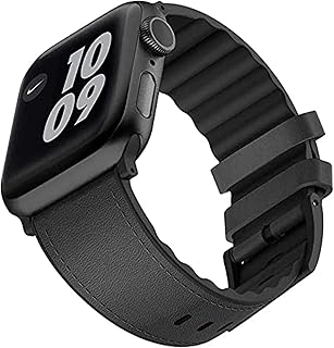 ساعة فينتروكس بسوار جلدي لساعة ابل 42 - 44 ملم من فيفا مدريد اسود ميدنايت ميديا فتكسليا بيك بلاك - 44mm للبالغين الجنسين