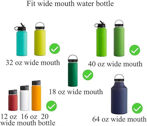 Miniatura 6 de Hydro Flask - Tapa de popote compatible con botellas de agua de boca ancha de 12, 32, 40, 64 onzas, diseño de cubierta antipolvo