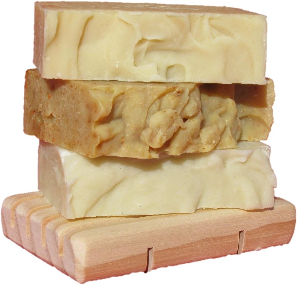 Soap Stax Exfoliating Variety Face/Body/Foot Soap w/Wooden Soap Dish
