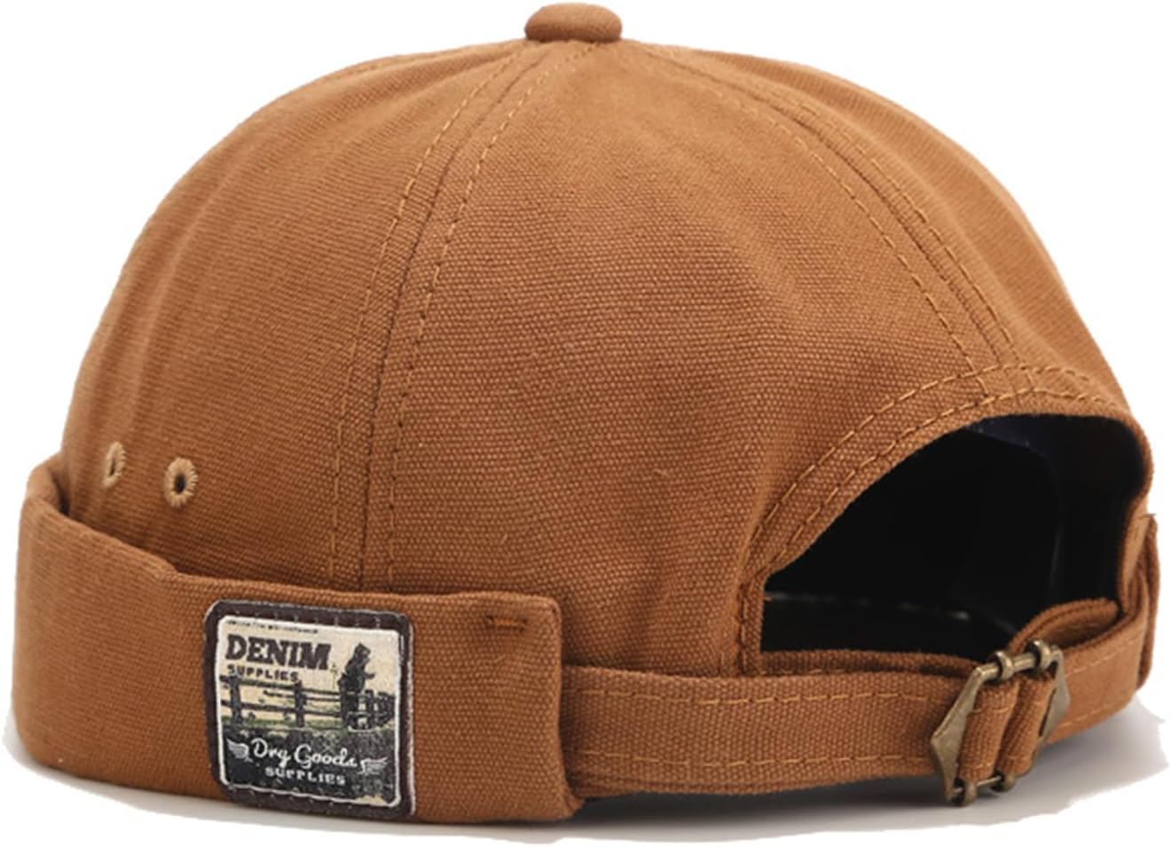 Mens Docker Cap Brimless Skullcap Sailor Cap Rolled Cuff Retro Beanie Hat