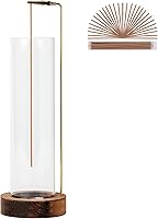 GARMOLY Anti-Ash Incense Holder with 30 Sticks & Detachable Glass Catcher - Stylish Wood Brown Burner for Meditation