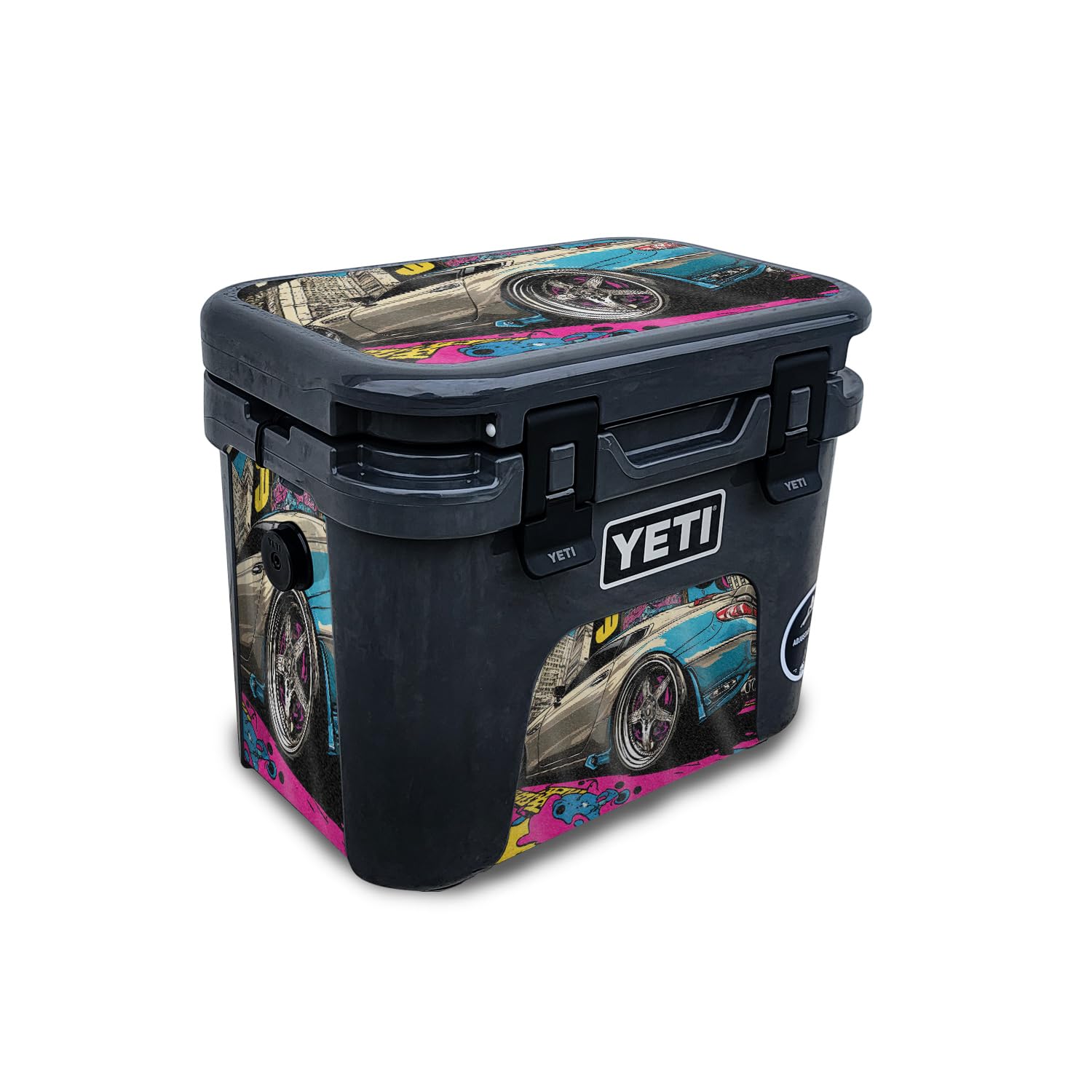 Glossy Glitter Skin Compatible with Yeti Roadie 15 Hard Cooler - Street Racer - Premium 3M Vinyl Protective Wrap Decal Cover - Easy to Apply | Crafted in The USA by MightySkins