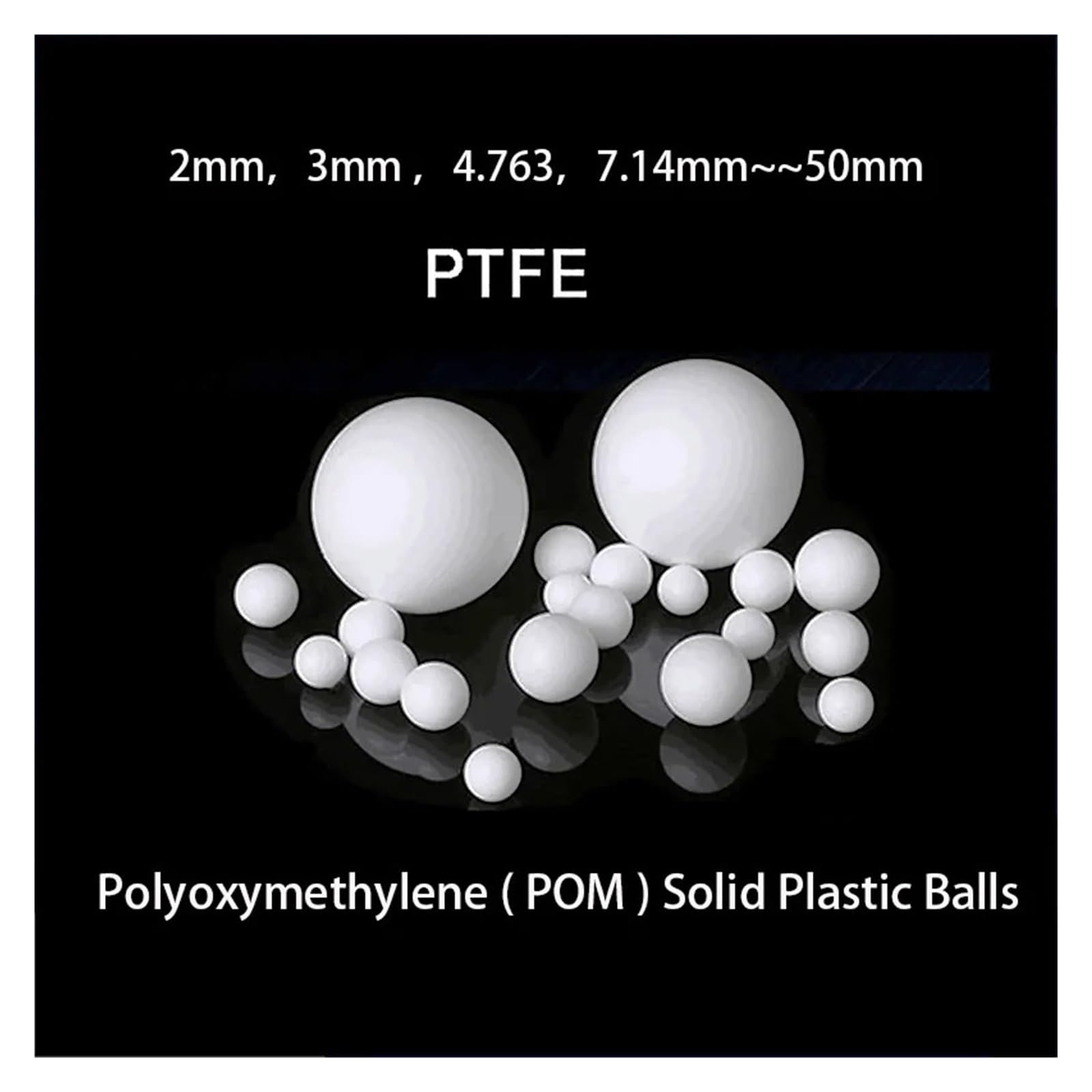 Xuro Billes en plastique solide Delrin polyoxyméthylène (POM) de 2 mm, 5 mm à 50 mm for roulements de précision(50pcs,16mm)