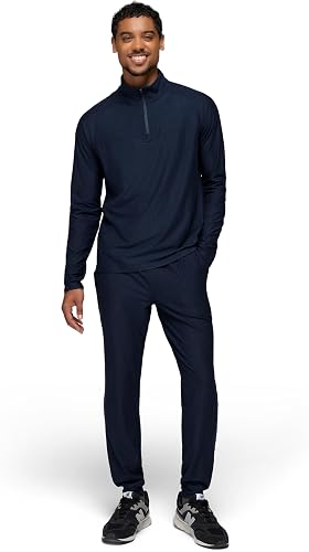 prAna Mens Altitude Tracker LT 1/4 Zip, Nautical Heather, Small