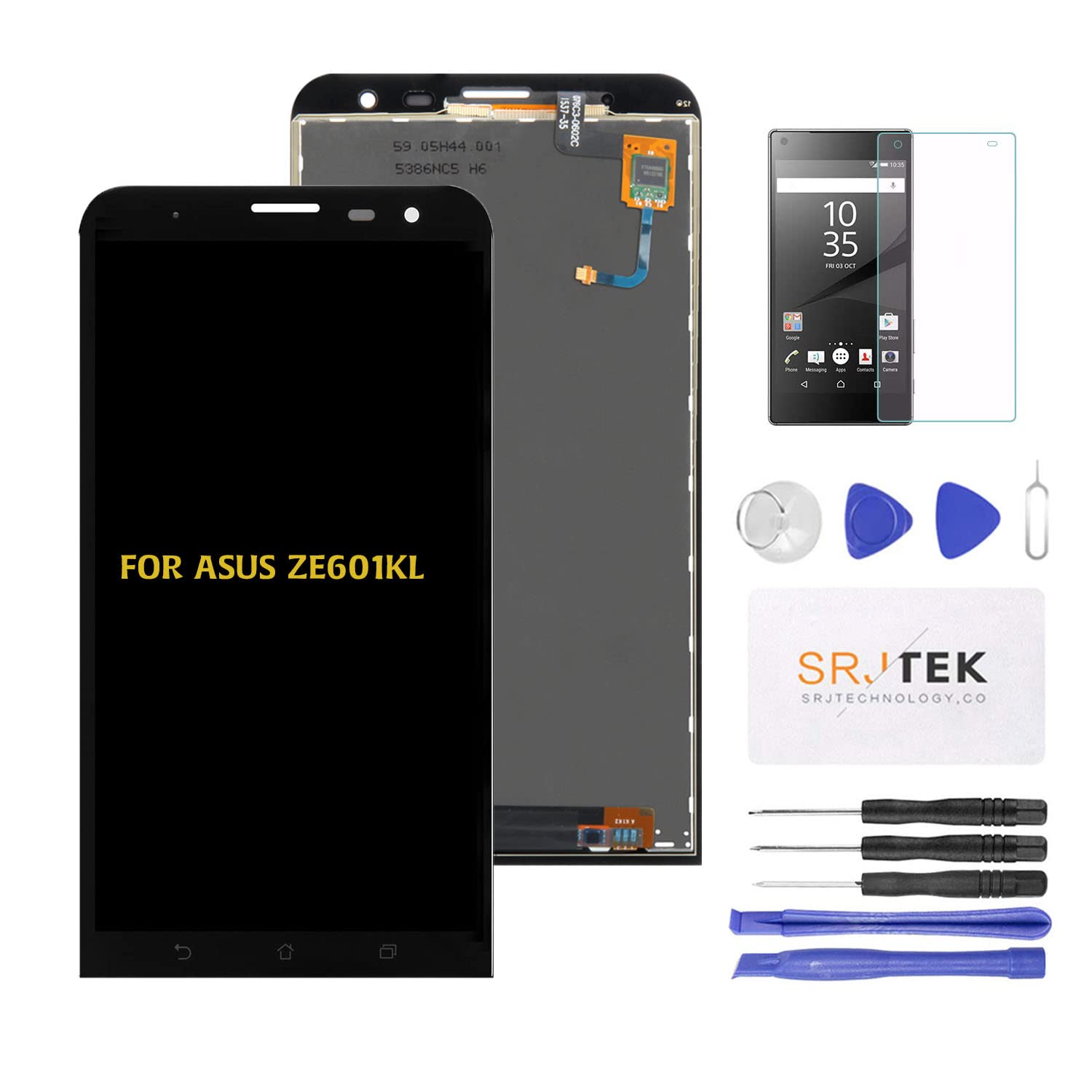 【外】修理用 ZenFone 2 Laser 液晶+フロントガラス+デジタイザ