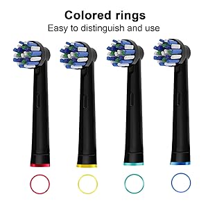8pcs Cross Clean Replacement Heads Compatible with Braun Oral B Electric Toothbrush, 4pcs White and 4pcs Black.