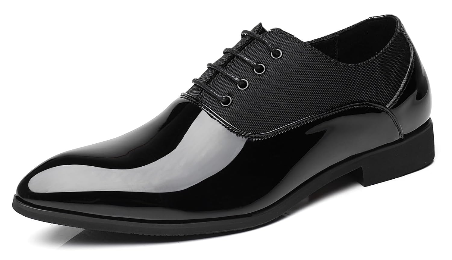 Mens Faux Patent Leather Dress Shoes Glitter Prom Tuxedo Lace-up Formal Oxford