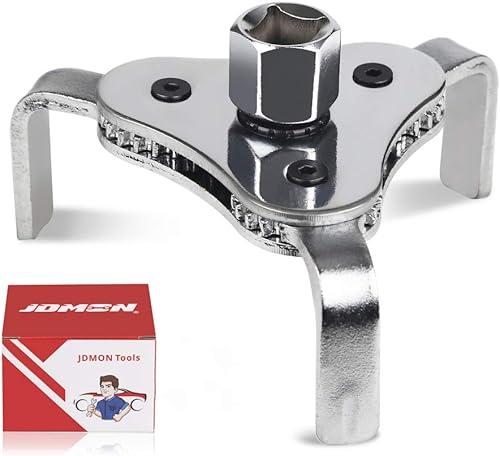 JDMON Llave universal ajustable para filtro de aceite de 2-12 pulgadas de 4 pulgadas, 3 patas