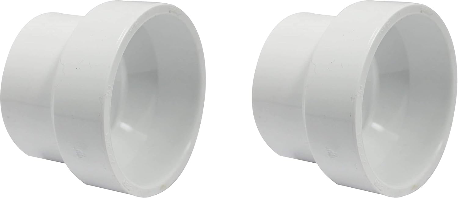 Canplas 193022 PVC DWV Reducing Coupling, 2 x 1-1/2-Inch, White (Pack of 2)