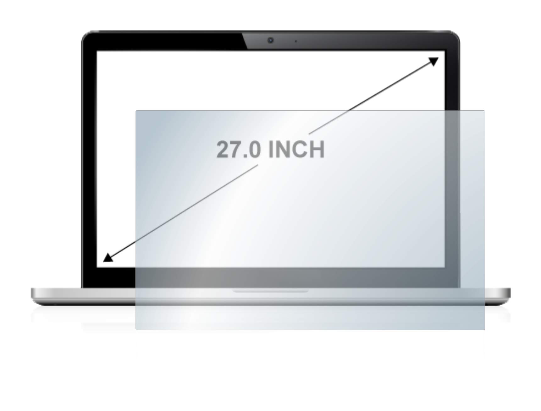 upscreen Pellicola Protettiva per Displays 27" (68.6 cm) [598x336 mm, 16:9] | Per Notebooks, Opaca Protezione Schermo Made in Germany, Anti-Riflesso Anti-Impronte Mounting Kit