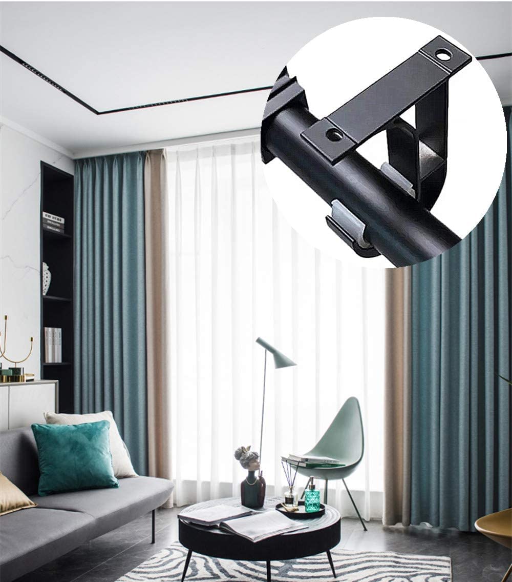 2 Supports De Tringle à Rideaux Plafond Réglables - Pour Tringles ø20-28 Mm, En Alliage Aluminium Blanc - 2