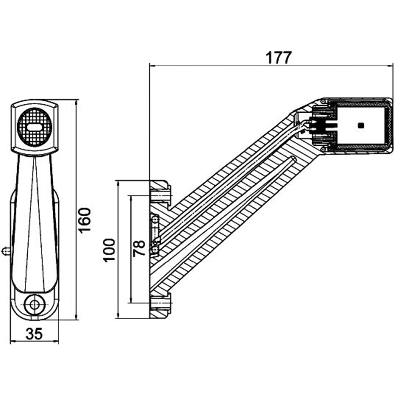 HELLA 2XS 011 744-021 Luce permietrale, LED, 12/24V, Cavo 500mm, Spina EasyConn, 2a... poli, Dx/Attacco laterale