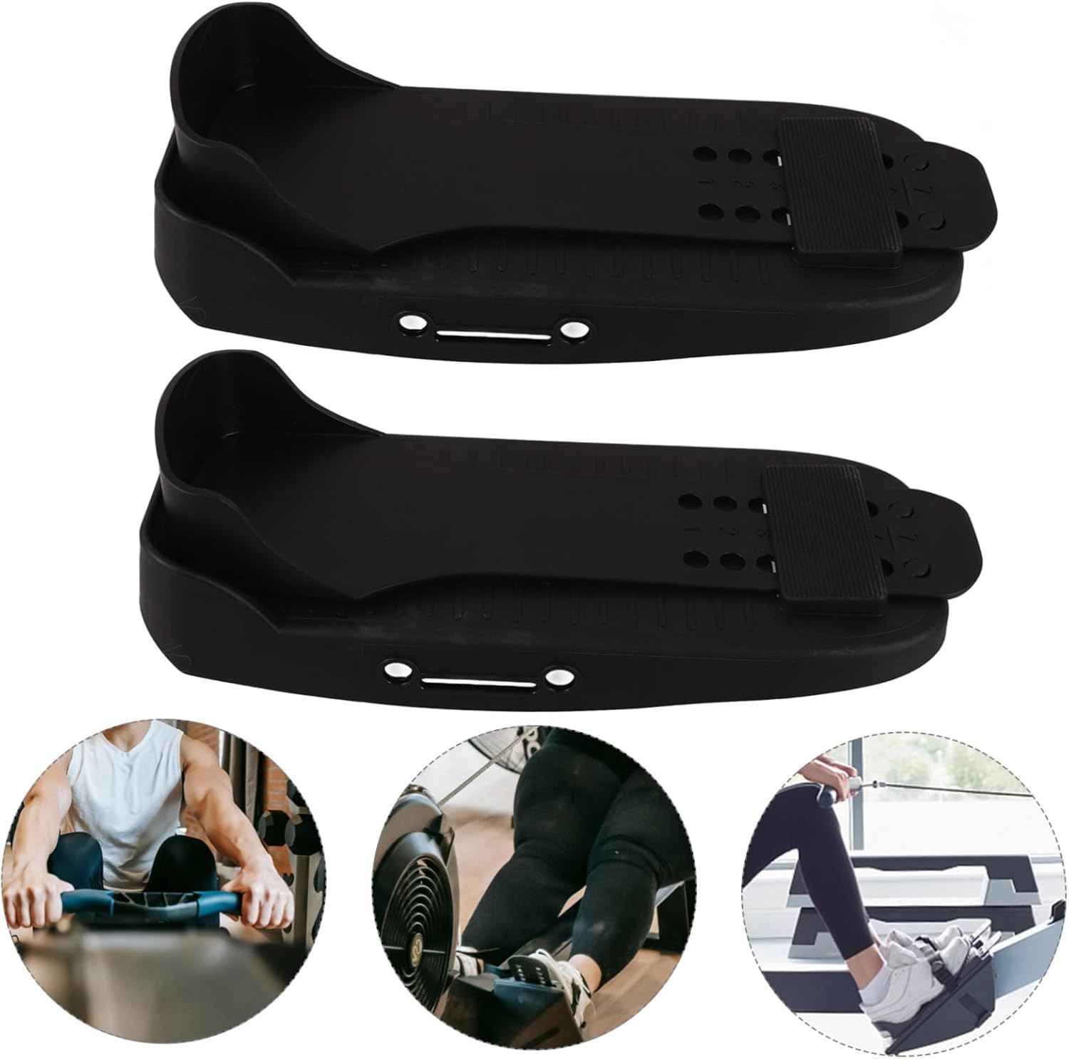 Rowing Machine Foot Straps Exercise Pedal Accessories for Indoor Rower Comfortable for Heights