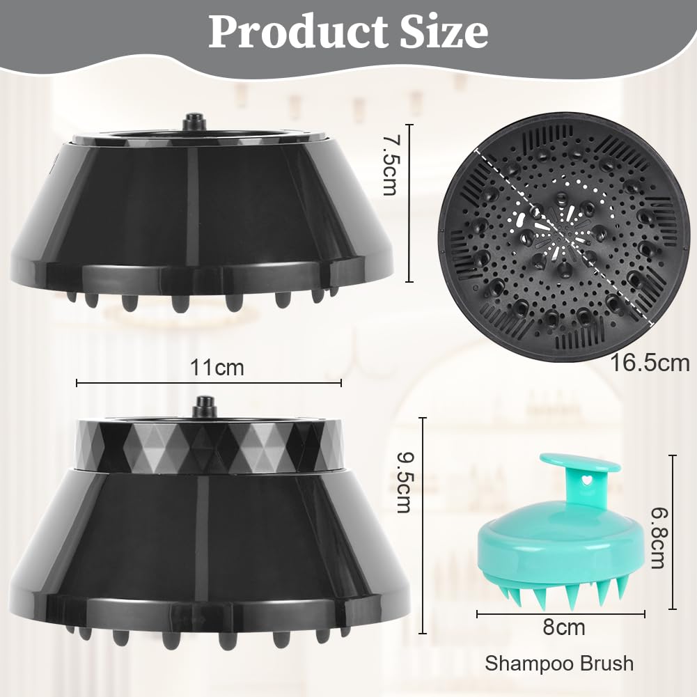 Flintronic Universal Haar Diffusor, Diffusor Föhn Aufsatz, Anpassungsfähig für Schlag Trockner mit Düse 1,7-2,9 Zoll, Faltbar Diffuser Haare für Lockigem, Gewelltes und Natürliches Haar