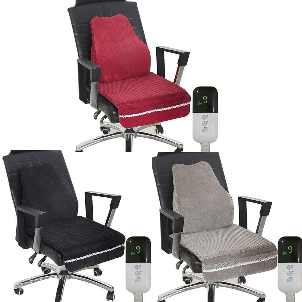 Cojín Asiento Calefactable Asiento Universal, Cojín para Silla de Oficina con Calefacción, Almohadilla para Cubierta de Asiento, 9 Termostatos de Temperatura Controlada, 220V Grey