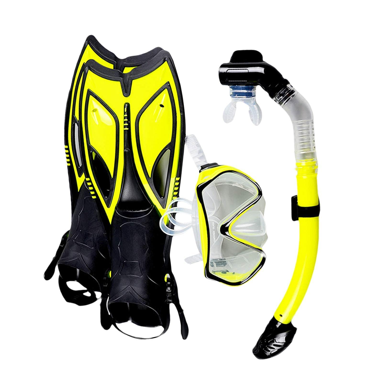 Set di pinne per boccaglio per adulti, con vista panoramica e copertura per il viso