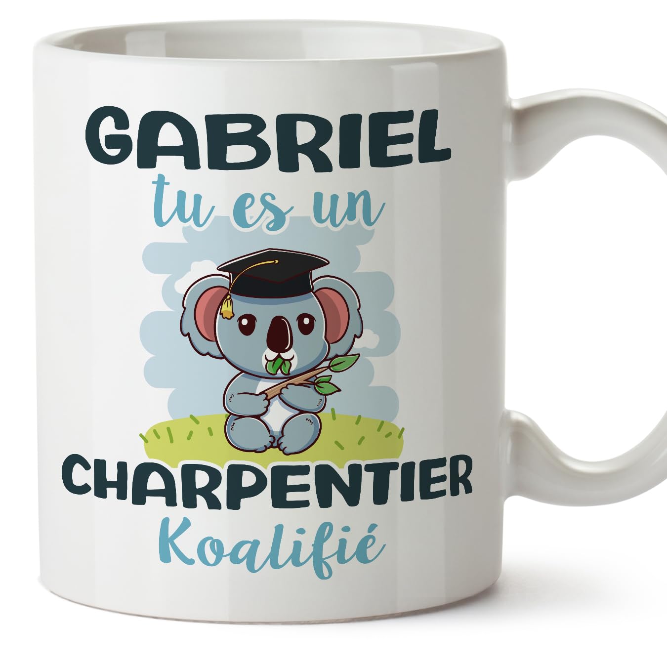 MUGFFINS Personalised Mug for Carpenter Man - in French - Koalifies Personalisés - Funny Custom Gift for Colleagues - Ceramic 11oz Mug — image 1
