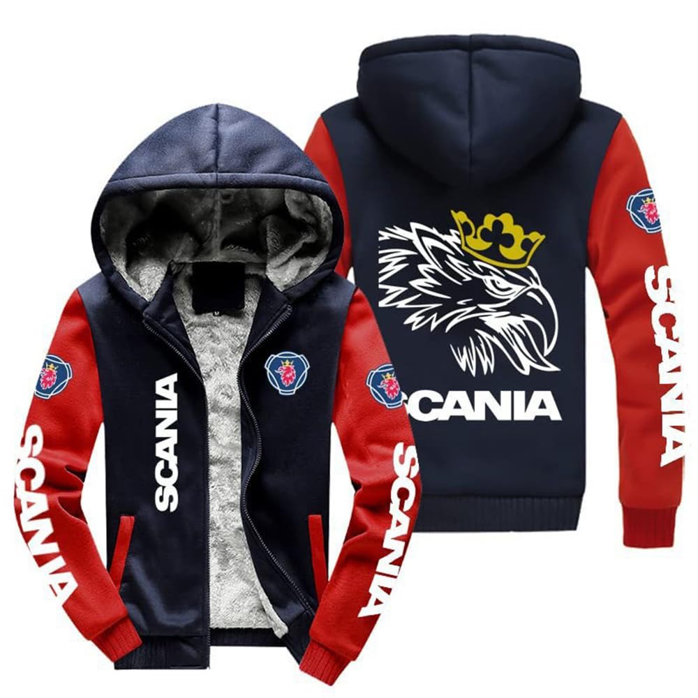 Męskie bluzy z kapturem sweter dla SCANIA, męskie bluzy z kapturem na zewnątrz sweter na co dzień ciepła polarowa bluza z kapturem męskie kurtki płaszcz z zamkiem błyskawicznym wiatroszczelne