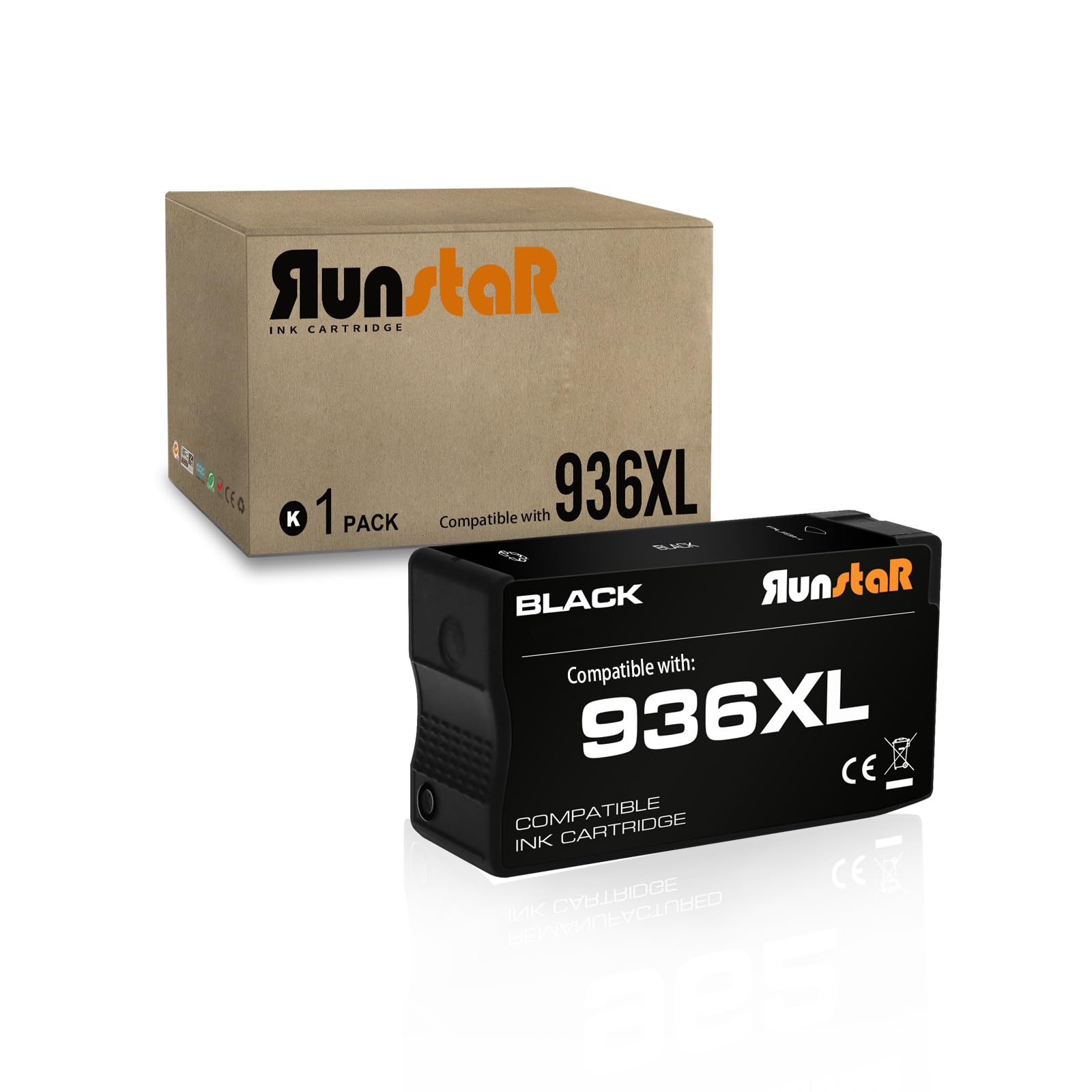 936XL 936e 936 Black Ink Cartridge Latest Chip High Yield Compatible for HP OfficeJet Pro 9120e Series 9125e 9122e 9128e 9110b 9120b 9130b 9130e 9135e