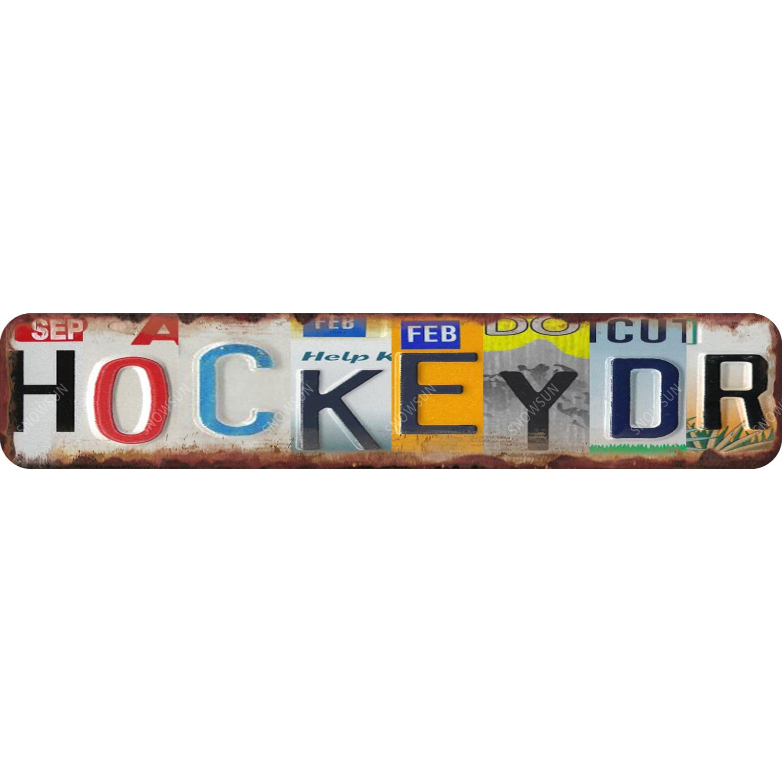 Hockey Dr Funny Metal Signs Vintage Street Tin Sign Aluminum Metal Sign for Home Man Cave Garage Wall Decor 4x16 Inch
