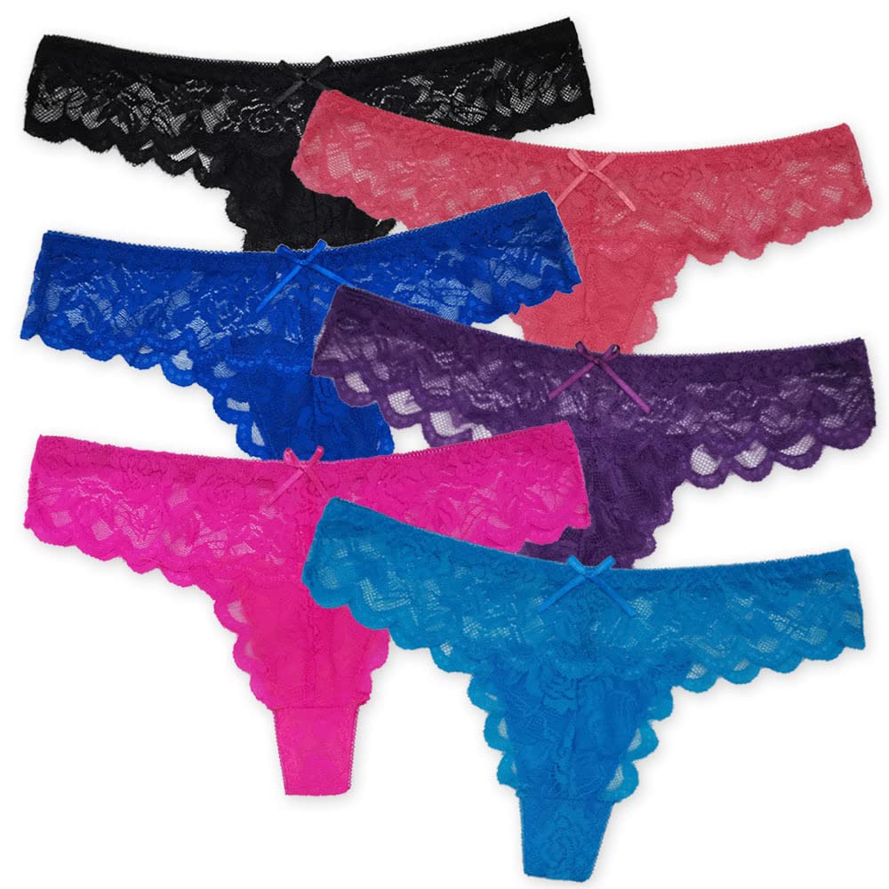GenericWomen Sexy Lace Panties T Back Low Waist See Through Panties Sexy Seamless Design Lace Thongs for Women