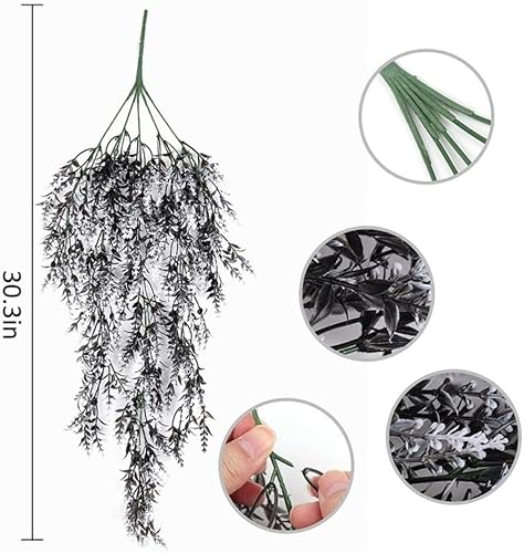 Miniatura 5 de NURCIX Ratán artificial lavanda para colgar en la pared, simulación falsa de plástico, plantas de vid para el hogar, flores decorativas al aire
