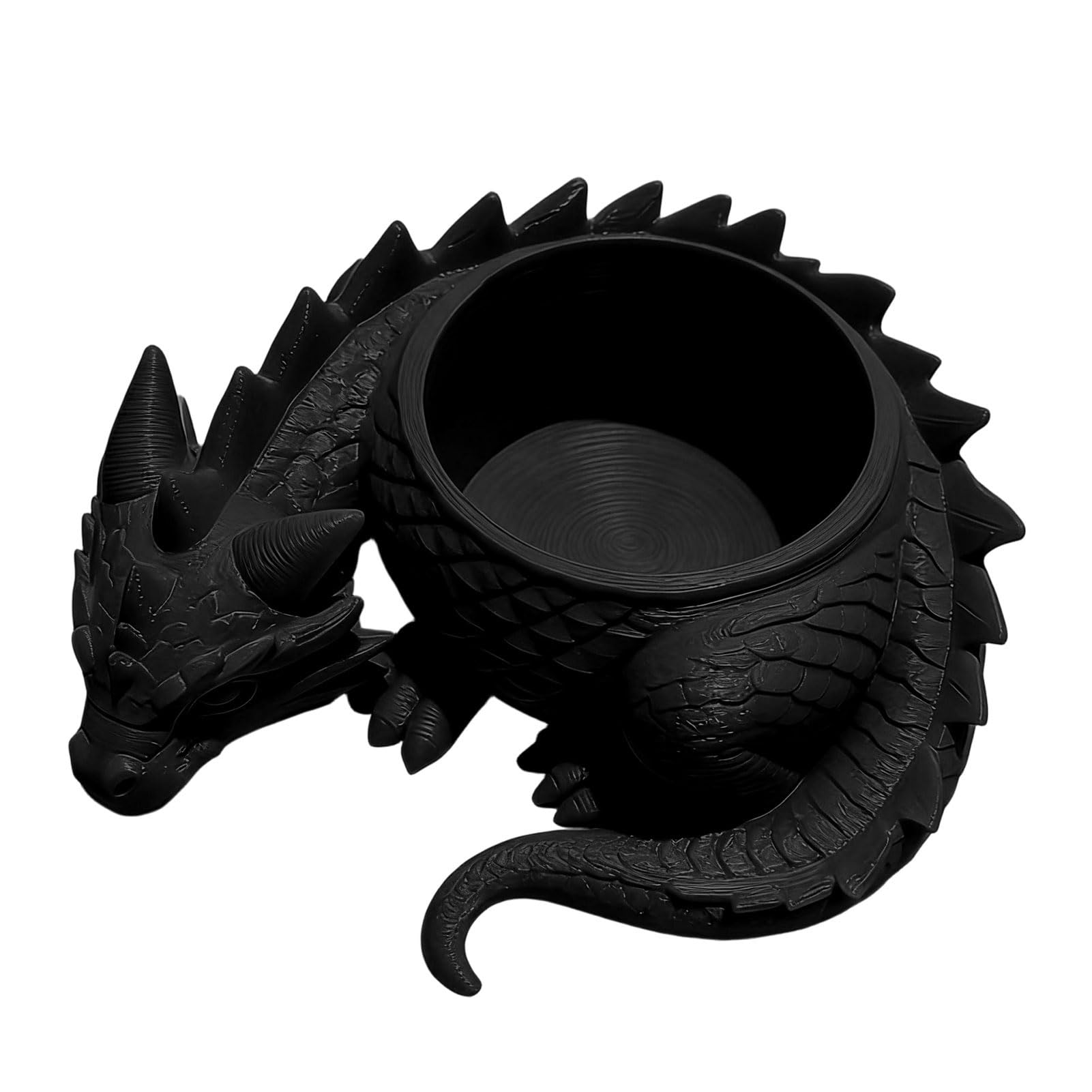 Glifora 3D Printed Lying Dragon Flowerpot - for Small Green Plants, Decorative Succulents Pot Ornament, Dark Style Dragon Figurine for Home Office Desktop