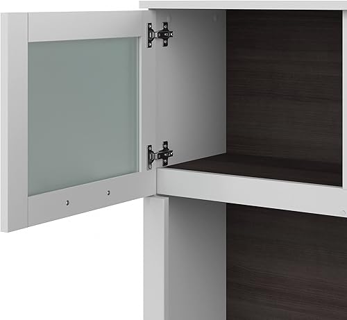 Miniatura 6 de Bush Furniture Somerset - Soporte de escritorio de 60 W en blanco y gris tormenta