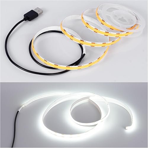 Tira de luces LED USB, tira de luz LED COB súper brillante, cinta LED flexible de 5 V para retroiluminación LED de TV, espejos, vitrina, estante, disponible en Yaxa Guatemala