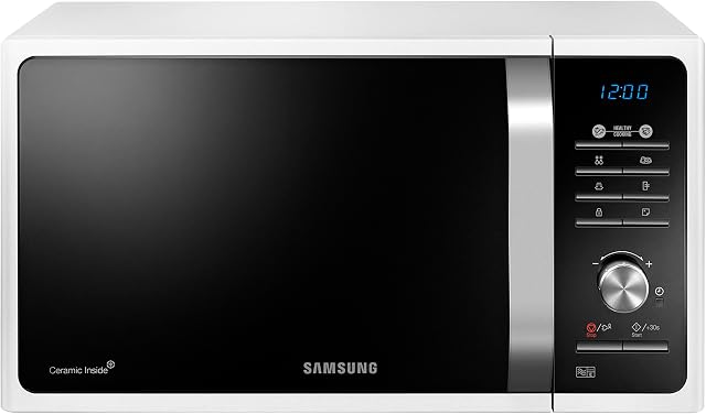 Samsung MS23F301TAW Solo Microwave with Healthy Cooking, 800W, 23 Litre, White