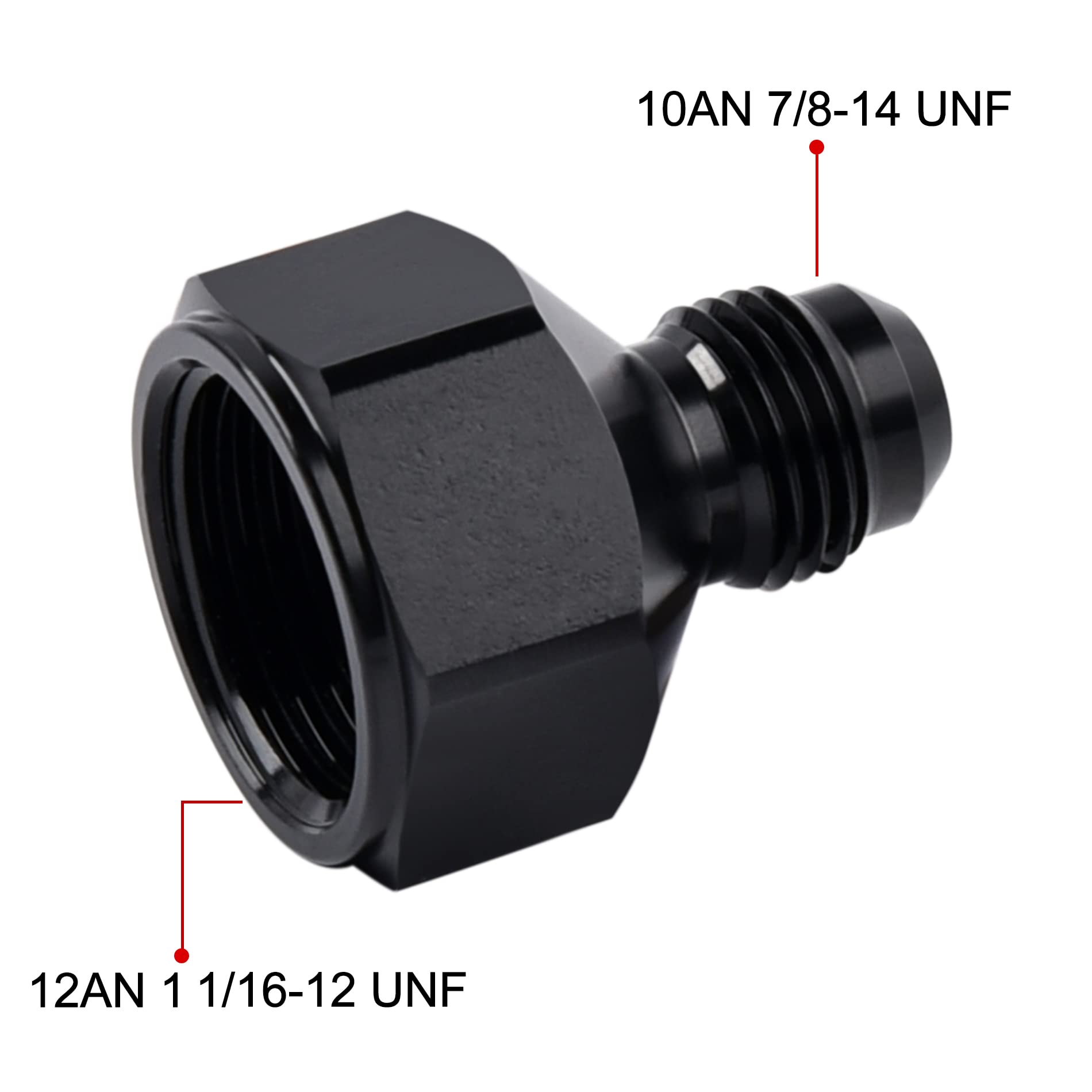 AN8 Tee Connector 8AN Male Flare Tee Fitting - Aluminum Fuel Hose Union Adapter In Black AN Flare Union