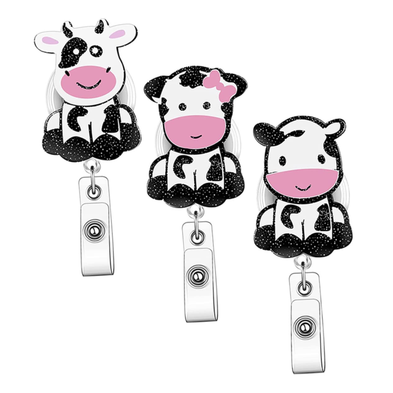 EXCEART 5 Set Porta Badge Retrattile Set Cordino Petto Clip Per Badge Pediatrici Per Tessere Identificative 3 Pezzi * 5