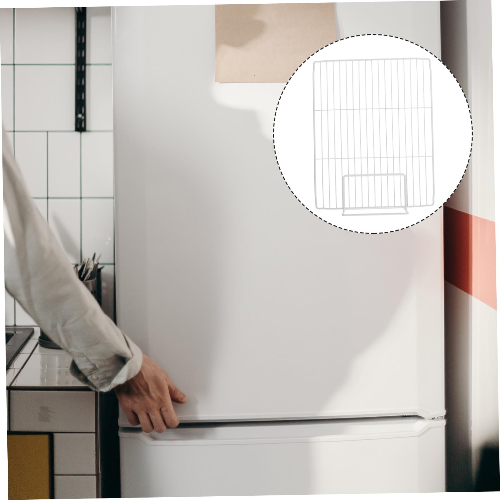 HOMSFOU Divisor para Congelador de Hierro Resistente 28x36 Cm, Organizador de Espacios para Refrigerador y Congelador, Estante de Repuesto para Almacenamiento en Cocina y Supermercado