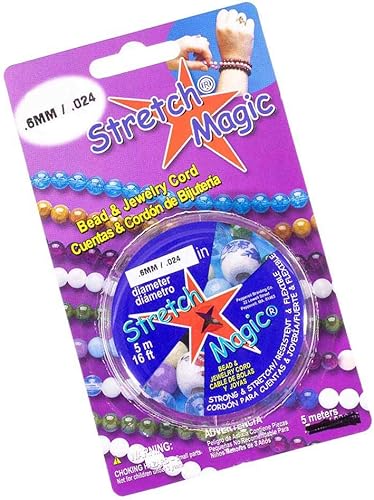 Craft County Cordón mágico elástico de 0.024 in de diámetro (blanco, 16.4 ft)