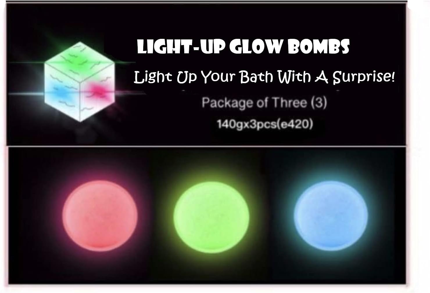 Amazon.com : Glow in The Dark Light Up Glowing Bath Bombs for Ages 15 ...