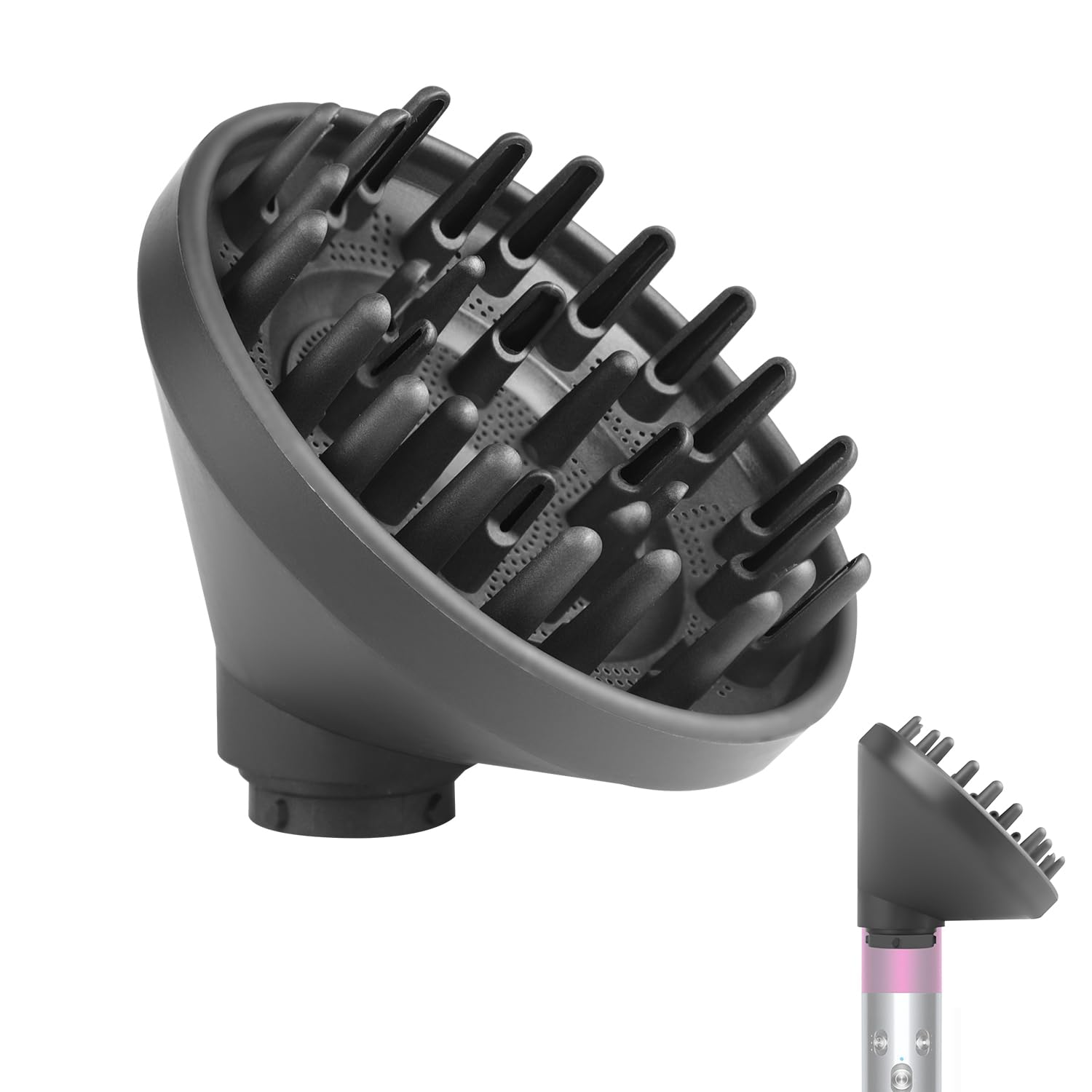 Ulepszony dyfuzor do Dyson do Airwrap, dysza do wszystkich modeli lokówki do stylizacji Airwrap, nasadka dyszy dyfuzora, szary