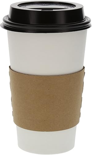 Miniatura 2 de AmerCareRoyal - Fundas de café Kraft para tazas calientes, caja de 1000-80% fibra reciclada, advertencia caliente, desechable y protectora, se