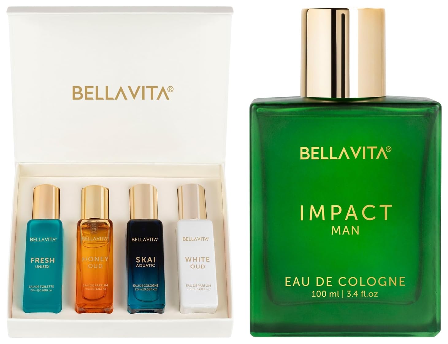 Bella Vita Luxury Unisex Liquid Eau De Parfum 4 X 20 Ml Impact Man Eau De Cologne Perfume With Mandarin Orange Patchouli Cedar Woody Citrusy Long Lasting Edc Fragrance Scent For Men 100 Ml-image-34