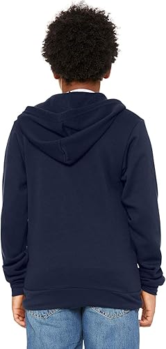 Miniatura 2 de BELLA + CANVAS - Sudadera con capucha de forro polar de esponja juvenil con cremallera completa - 3739Y, Blanco