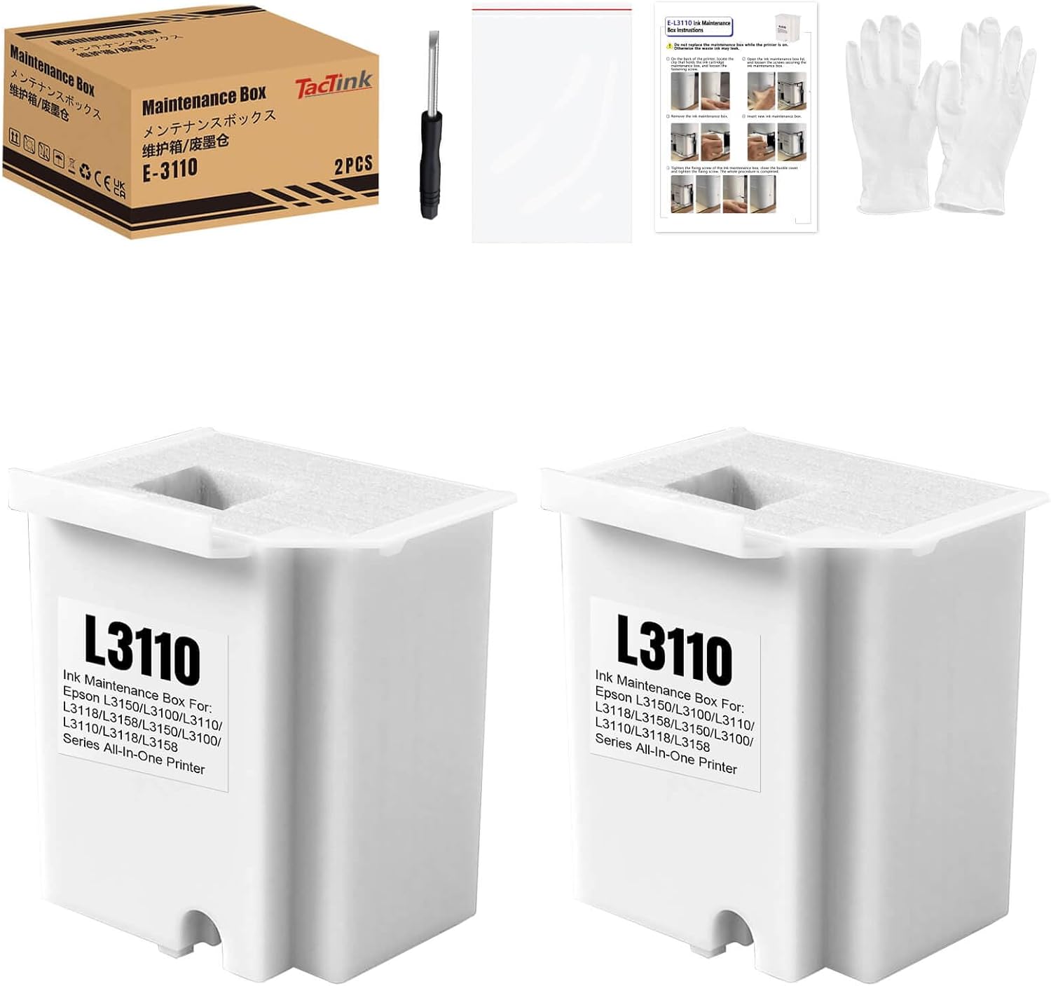 HEMEINY Tintentank Schwamm-Pads 2er Pack - Für EcoTank ET-2800 ET-4700 Drucker