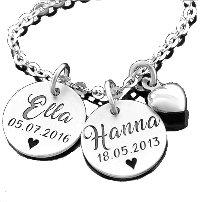 Namenskette 925 Silber Silberkette mit Namen Zwillinge Echtschmuck