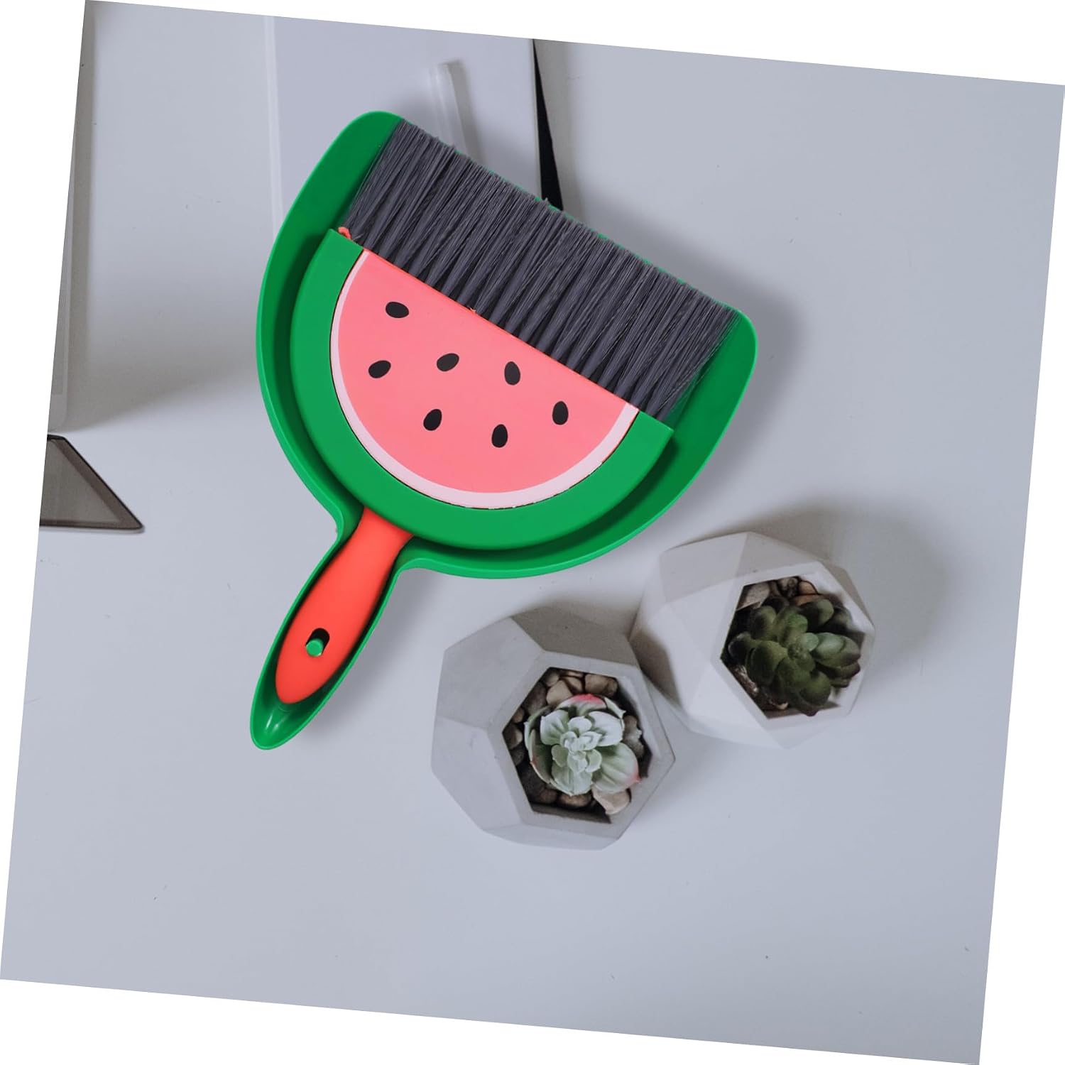 Garneck Watermelon Mini Dustpan and Brush Set Small Hand Broom and Dustpan Tiny Cleaning Table Broom Sweep Brush Mini Dustpan and Set for Cat Litter Kitchen Tables Countertops Cars Home Office