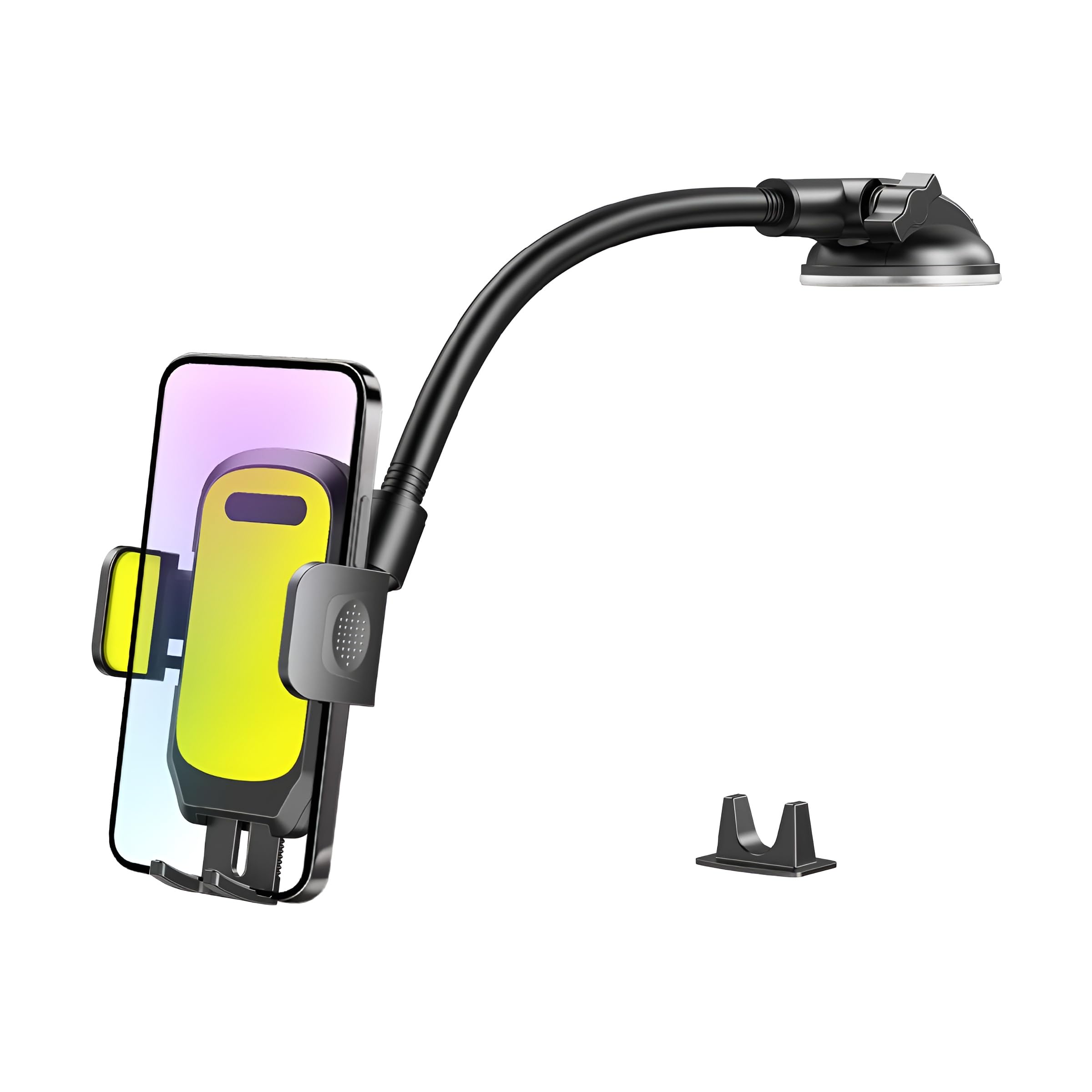 Zpana Support de téléphone de voiture, bras long, rotation à 360°, support de téléphone portable avec ventouse, anti-secousses pour tableau de bord, pare-brise et smartphone, universel pour SUV