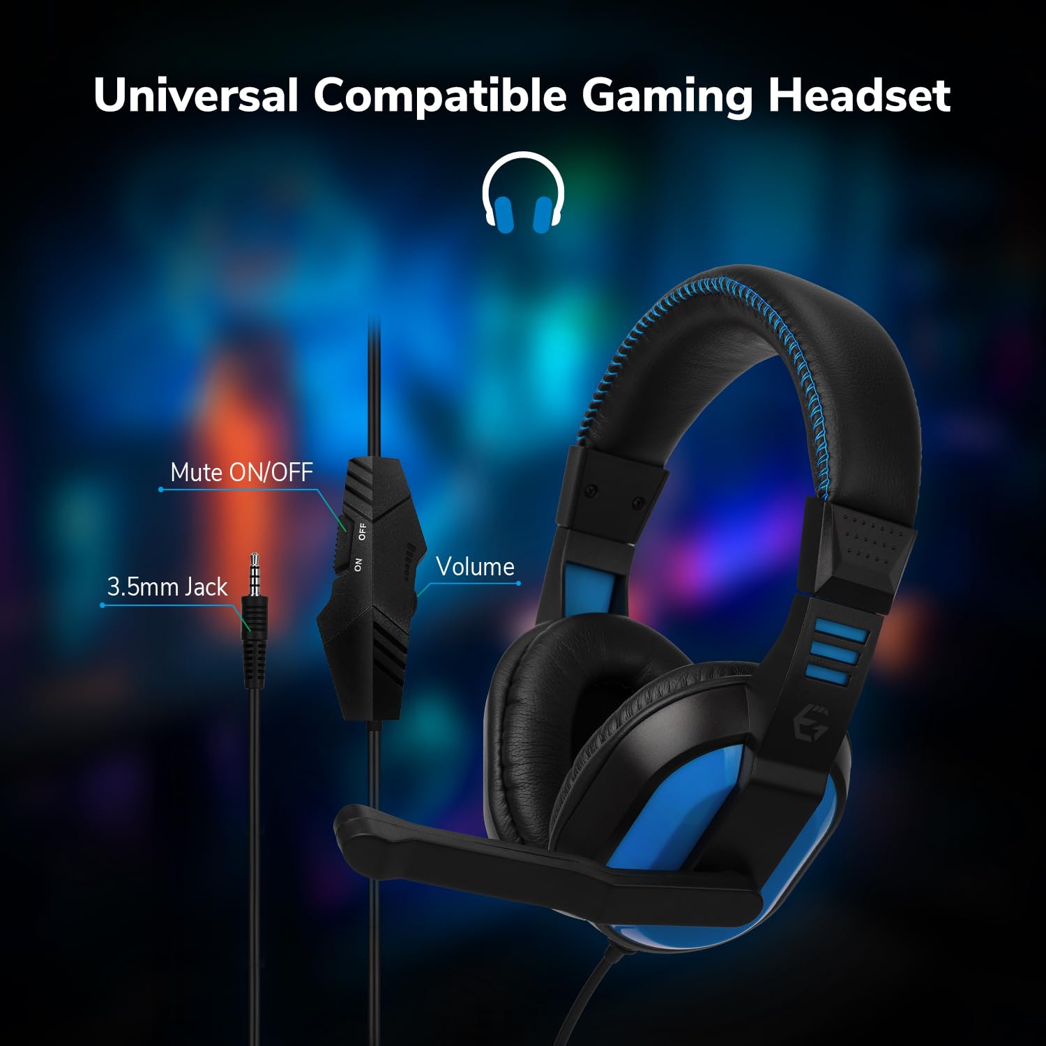 Mando Gaming Negro/Azul Bluetooth Playstation 4