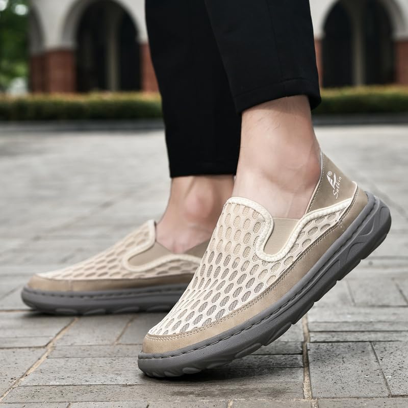 Men's Slip On Loafers Hands Free Shoes Walking Casual Boots Comfortable Breathable Outdoor Office Business2